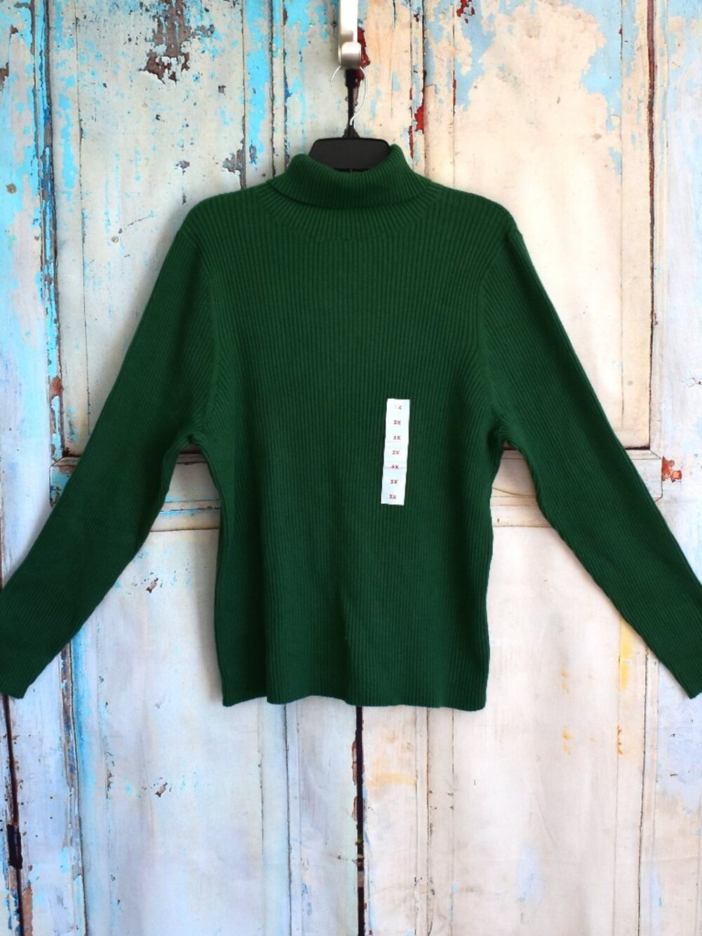 Women's Old Navy SoSoft Lite Ribbed Turtleneck Sweater Long Sleeve SIZE 3X Green